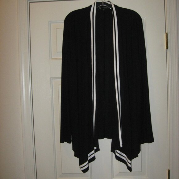 INC Internation Concepts Open Front Cardigan Black & White Sz XL - Picture 7 of 10